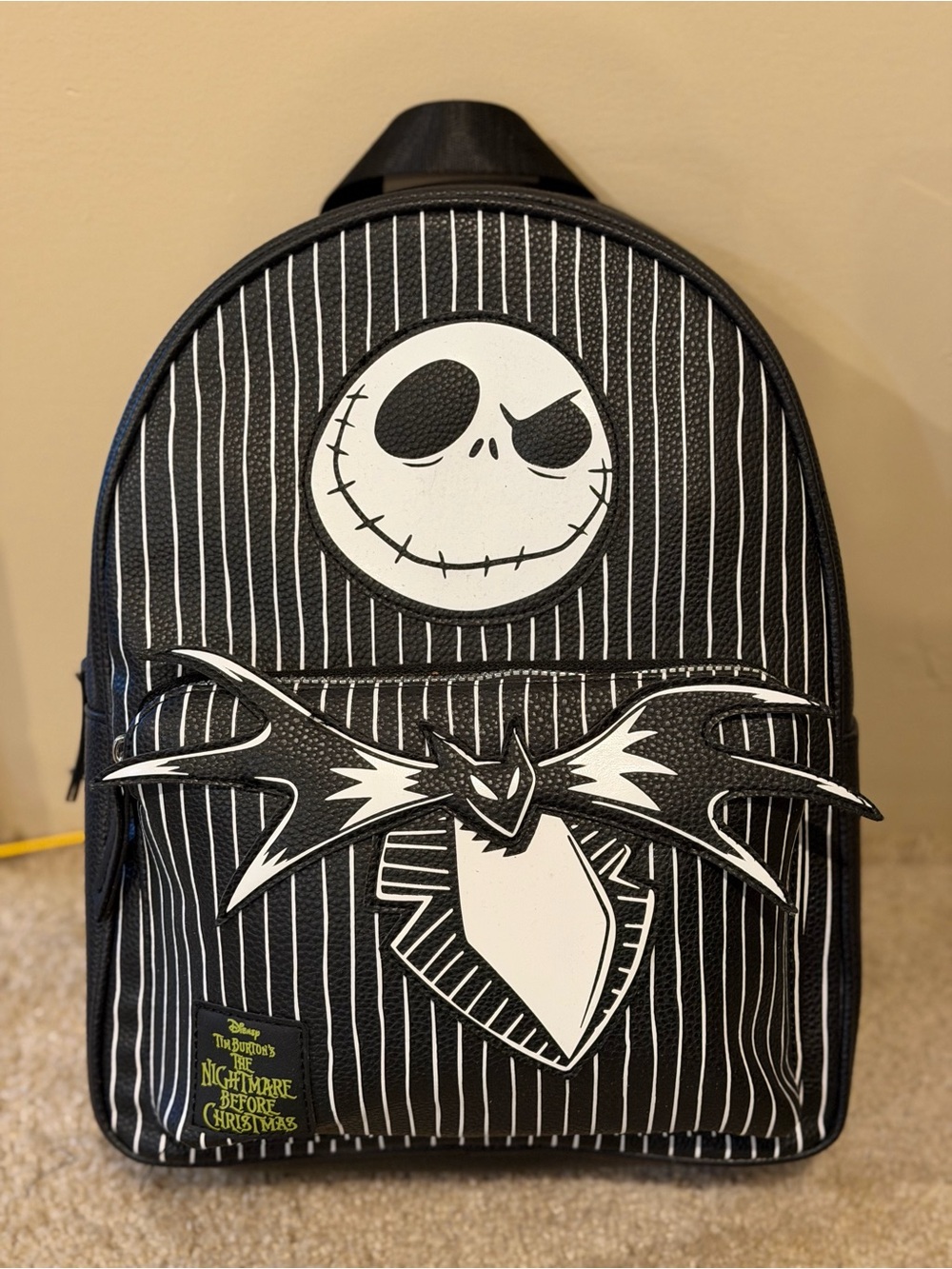 Official Disney Primark Jack Skellington Black and White Pinstripe Mini Backpack